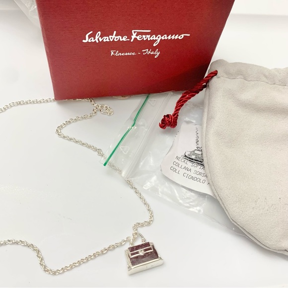 Salvatore Ferragamo Jewelry - Salvatore Ferragamo Sterling Sliver Bag Necklace
